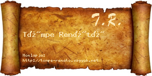 Tömpe Renátó névjegykártya